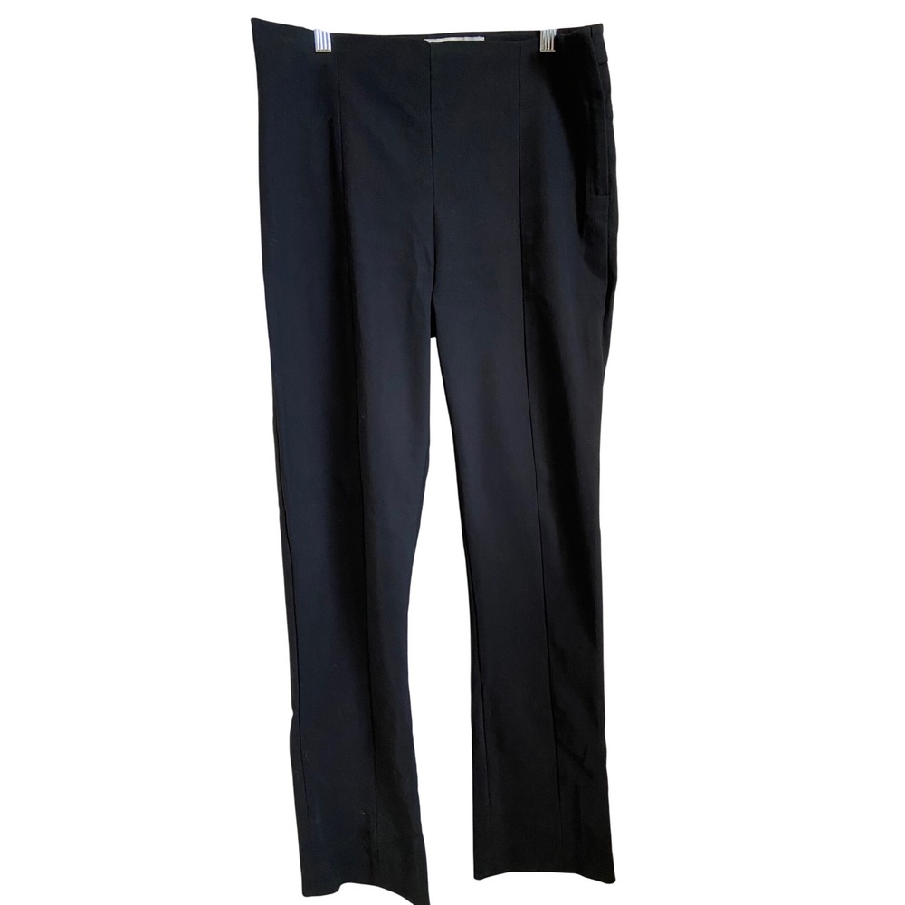 MM.LaFleur Black Foster Pant High Rise Side Zip Straight Leg Trousers Size 10